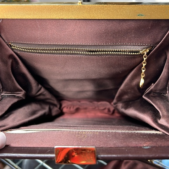 Bienen Davis Vintage Brown Leather Structured Snap Lock Closure Handbag - Picture 13 of 15